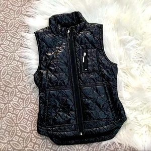 Imoga Girls Black Clori Shiny Quilted Vest Size 10 / 10A